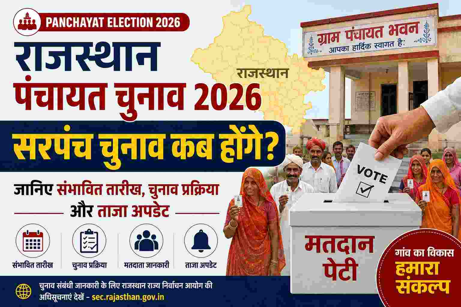 राजस्थान में पंचायत चुनाव 2026: सरपंच चुनाव कब होंगे? जानिए पूरी जानकारी